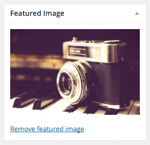 A Featured Image set in the post editor