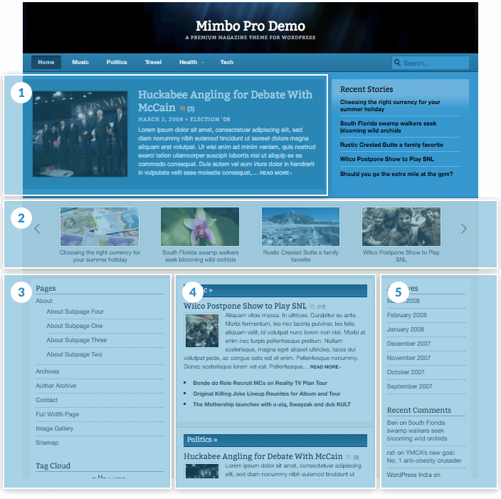 Mimbo Pro Homepage Layout