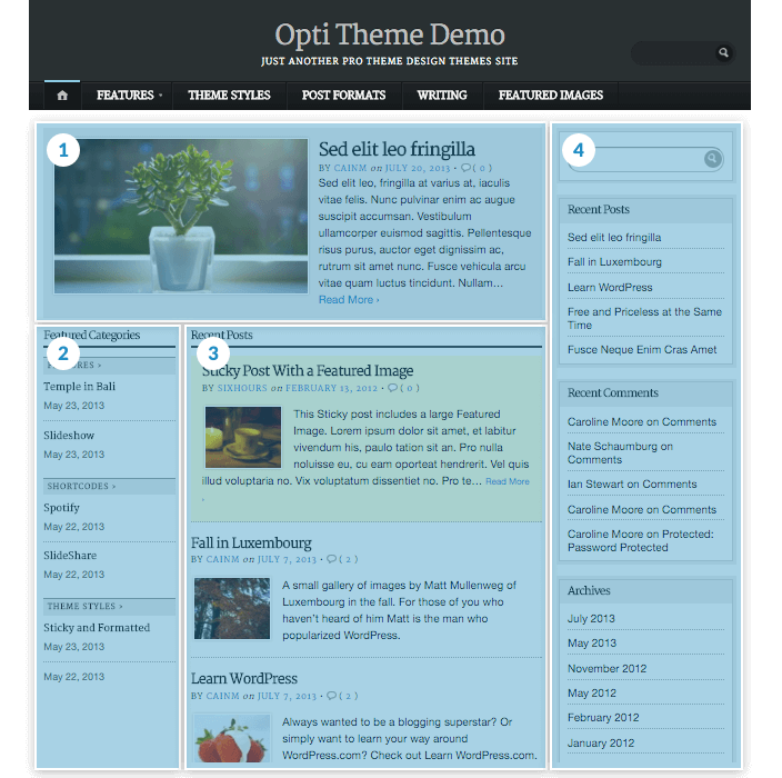 Opti Homepage Layout
