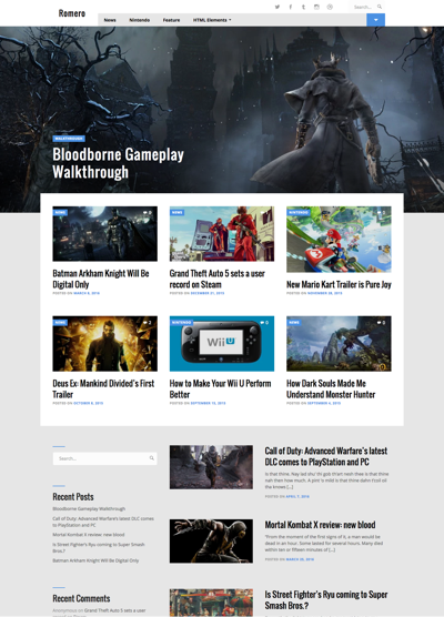 Screenshot of Romero WordPress Theme